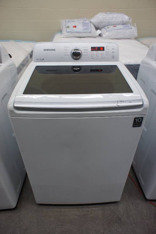 lot 7 image: Scratch and Dent - Samsung Model # (WA422PRHDWR) Top-Loading Washer - 4.2 cu ft - White Color - Tested Works - MSRP $899.99