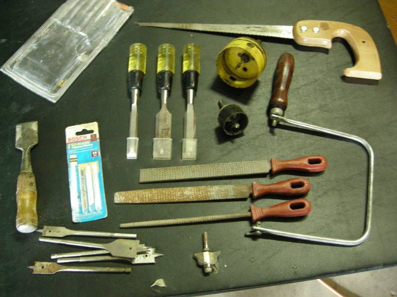 lot 66 image: Chisels, Files, Wood Bits