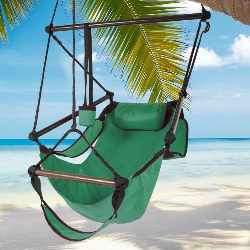 lot 91 image: 3 Hammock Hanging Chairs