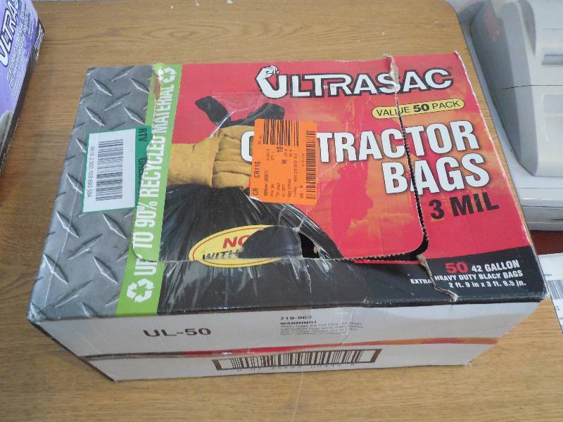 Ultrasac 42-Gallon Contractor Bag with Flaps (50-Count)