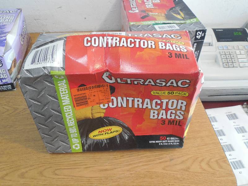Ultrasac 42-Gallon Contractor Bag with Flaps (50-Count)