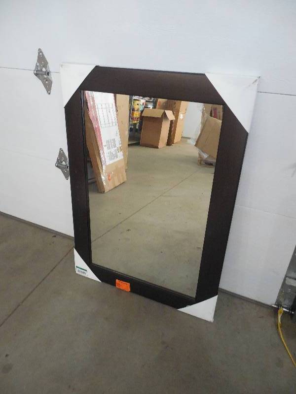 30 in. x 42 in. Dark Brown Non-Beveled Framed Wall Mirror