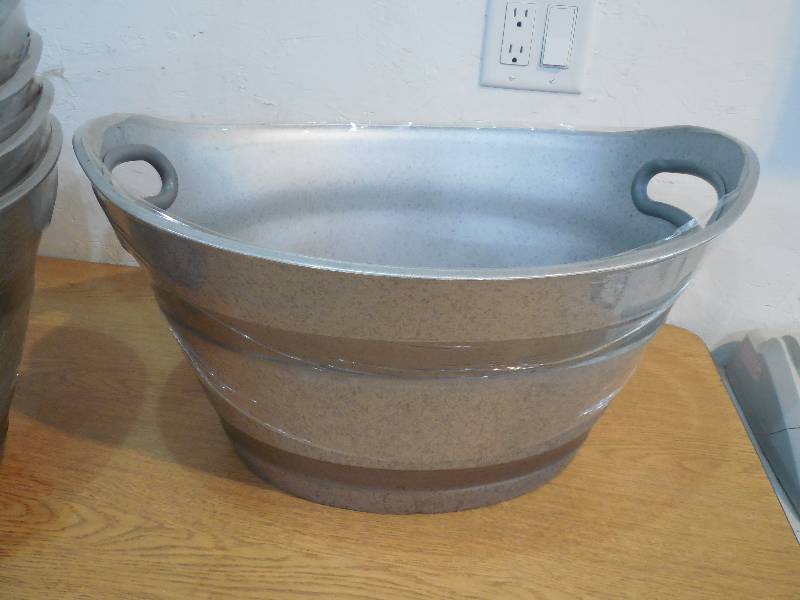 (5) GALVANIZED BUCKET PLANTERS