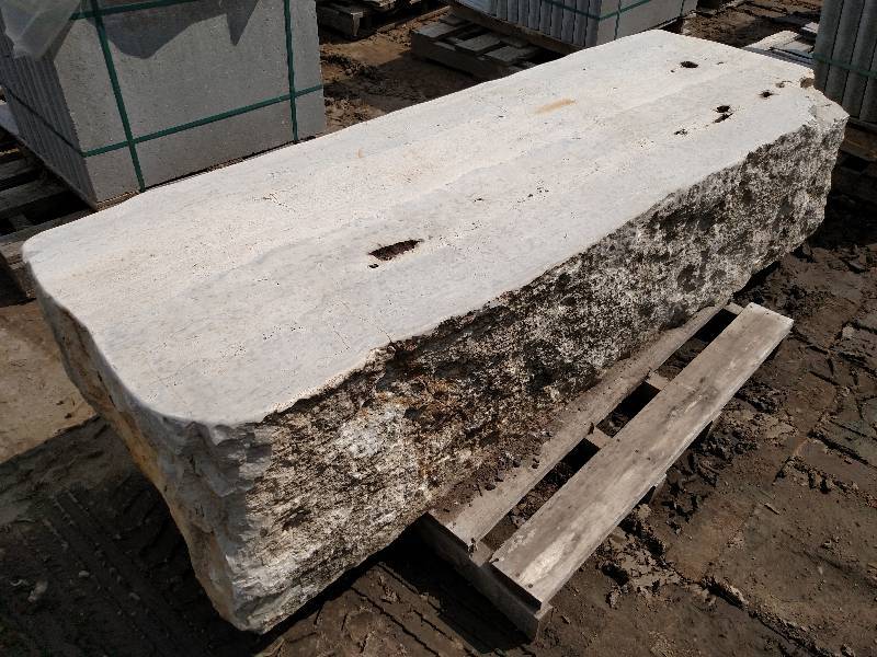lot 37 image: Limestone Bench, Approx. 7x2x21...