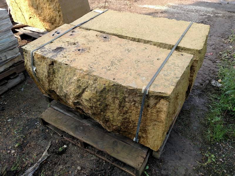 lot 104 image: (2) Kasota Limestone Benches, 4x20...