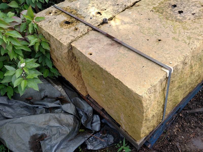 lot 106 image: (2) Kasota Limestone Benches, 4x20...