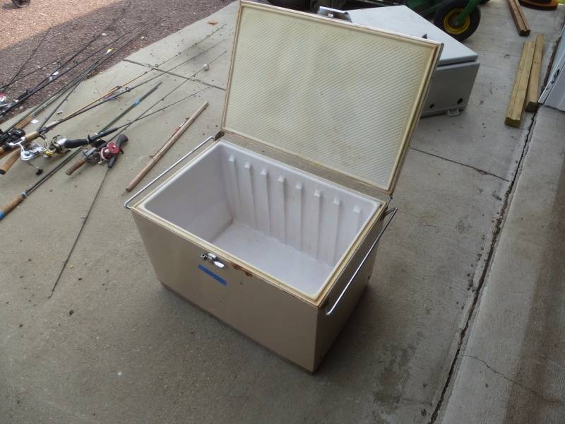 lot 28 image: Antique Steel Cooler