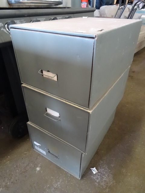 lot 21 image: 3 Cardboard File Drawer Boxes.