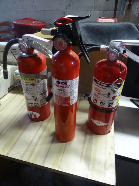 lot 123 image: 3 Discharged Fire Extinguishers