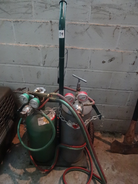 lot 179 image: Small Oxygen Acetylene Set With Tanks.