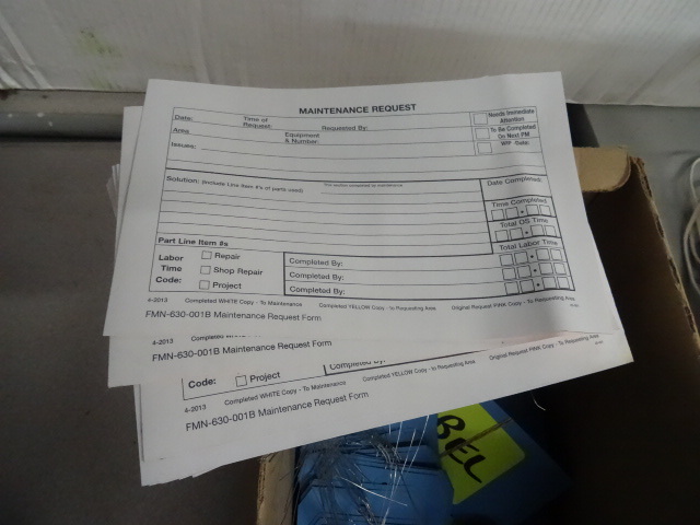 lot 93 image: Maintenance Request Slips,