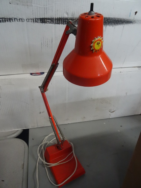 lot 95 image: Vintage Orange Desk Lamp