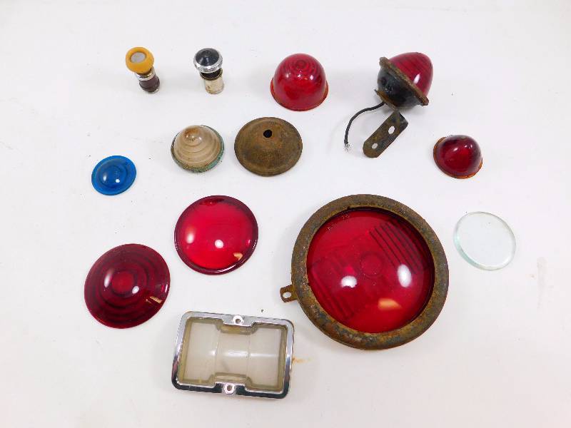 Vintage Glass Automotive Light Covers & Cigarette Lighters