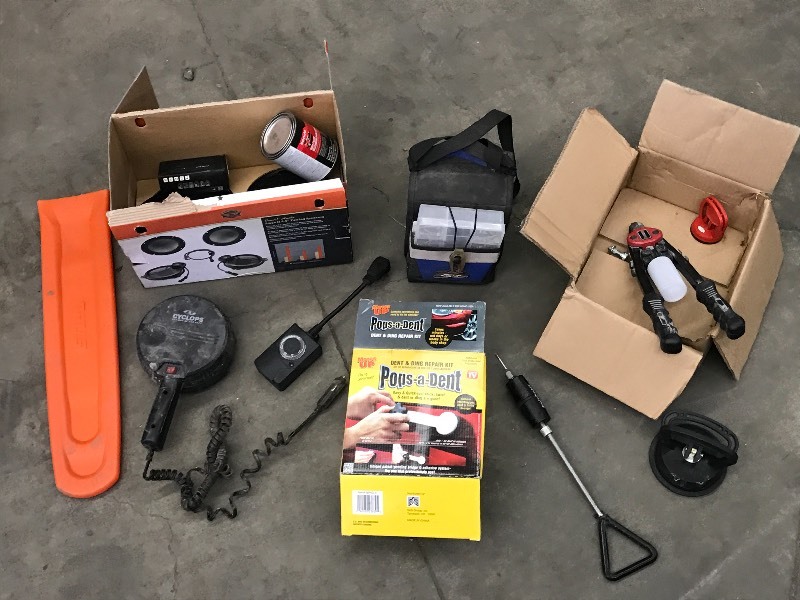 Fishing Tackle Bag, Dent Remover, Speakers, etc