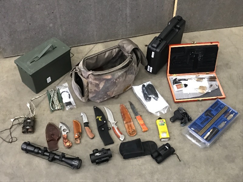 Box Of Assorted Hunting Supplies & Etc