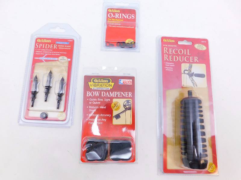 lot 20 image: New Archery Accessories Recoil Reducer, O-Rings, 3-Blade Arrowhead, Bow Dampener