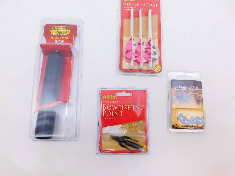 lot 21 image: New Archery Accessories Bow Stabilizer, Shrink Fletch, Bowfishing Point, String Dampener