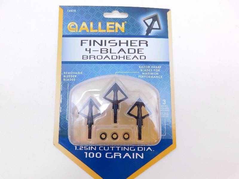 lot 28 image: New Finisher 100 Grain 4-Blade Broadhead - 1 14 cutting dia.