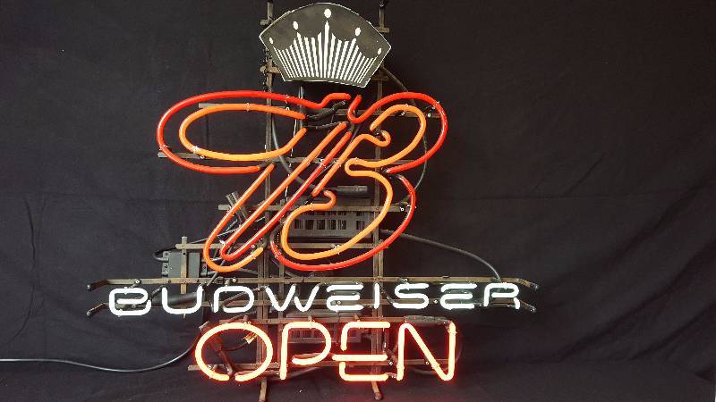 budweiser neon open sign