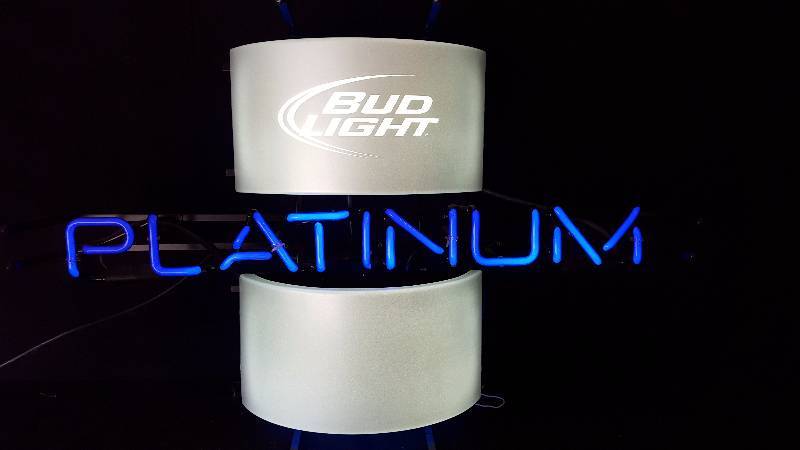 lot 6 image: Bud Light Platinum Neon Sign
