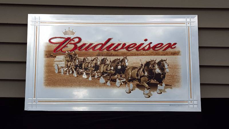 lot 15 image: Budweiser Clydesdale Advertising Mirror