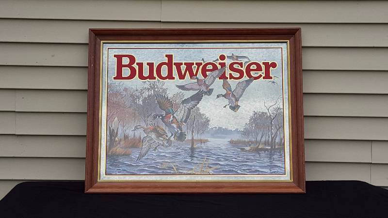 lot 19 image: Budweiser Mallard Duck Advertising Mirror