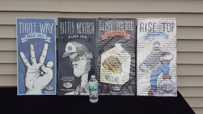 lot 41 image: (4) Third Street Brewhouse Variety Metal Advertising Signs