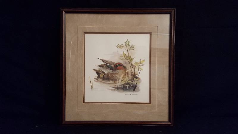 lot 124 image: Green Wing Teal Water Color