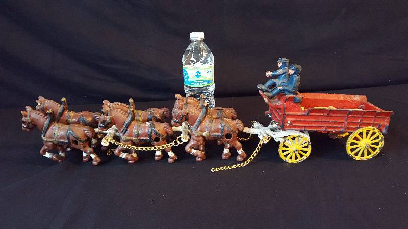 lot 148 image: Cast Iron Clydesdale Drawn Carriage