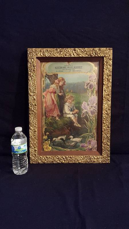lot 135 image: Framed Cardboard Advertisement