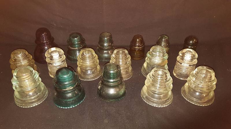 lot 157 image: Glass Electric insulators