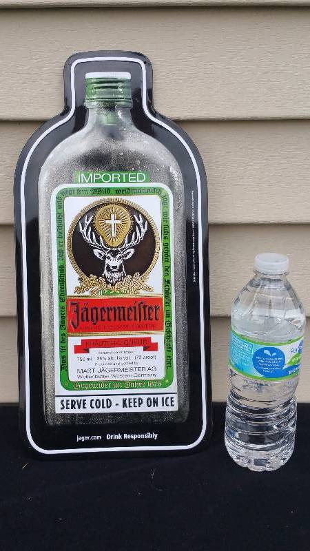 lot 51 image: Jagermeister Bottle Metal Advertising Sign