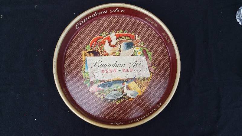 lot 58 image: Vintage Canadian Ace Beer Metal Serving Tray
