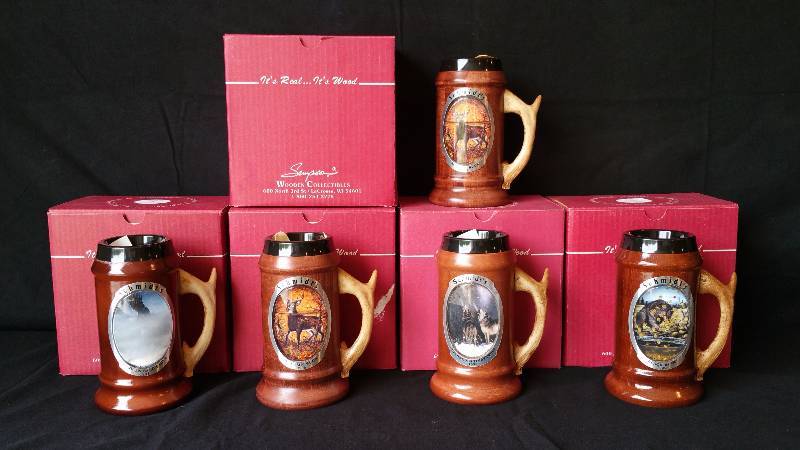 lot 67 image: Wood Beer Steins