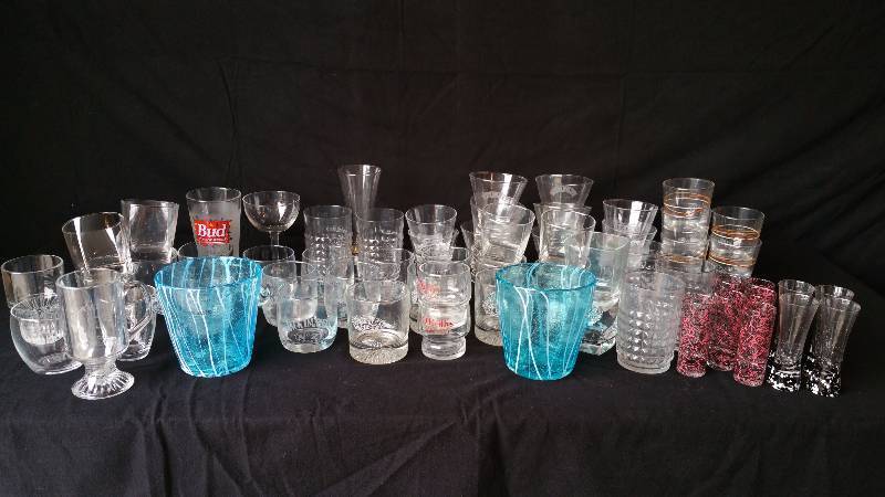 lot 70 image: Large Lot Beer & Alcohol Glass Advertisement
