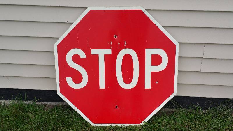 lot 110 image: Large Metal Stop Sign