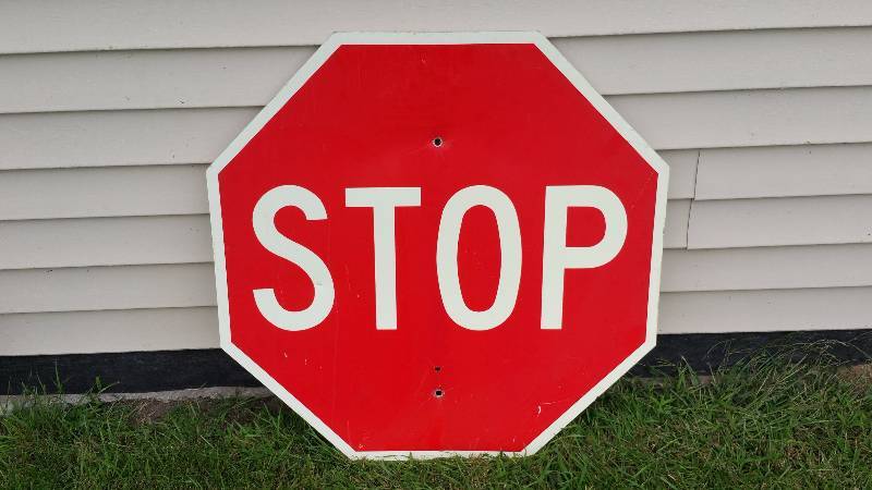 lot 111 image: Large Metal Stop Sign