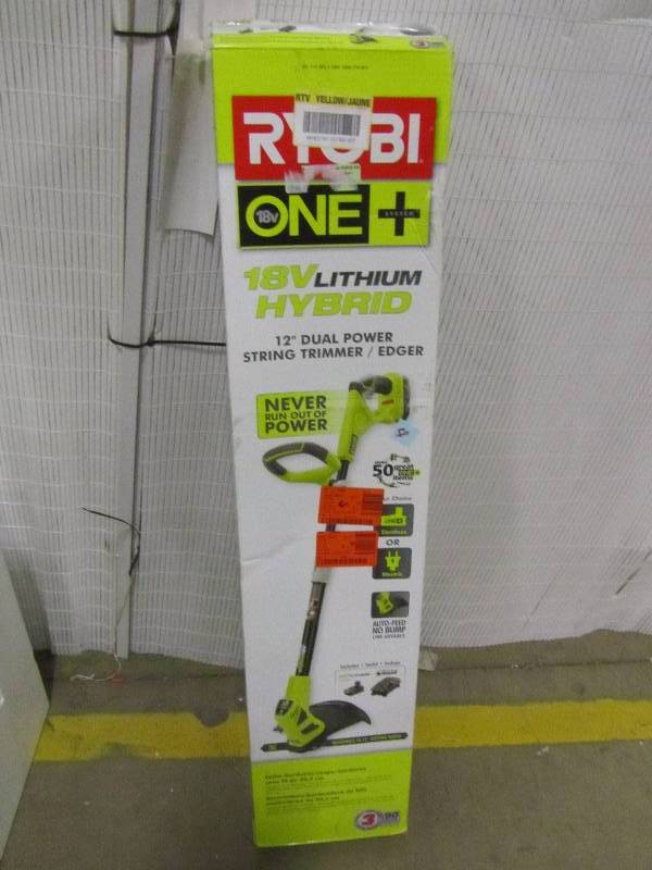 lot 35 image: Ryobi ONE 18-Volt Lithium-Ion Hybrid Electric Cordless String TrimmerEdger