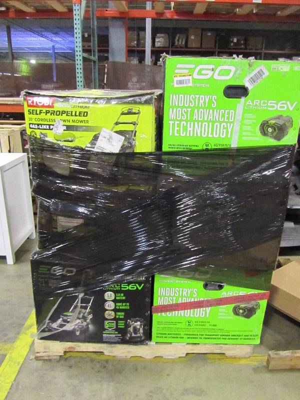 lot 38 image: Pallet of electric mowers (5 ego, 1 Ryobi)