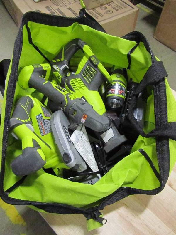 lot 54 image: Ryobi 18-Volt ONE Lithium-Ion Ultimate Combo Kit