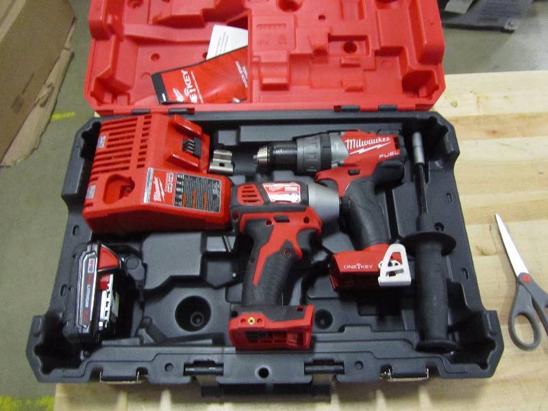 lot 55 image: Milwaukee M18 FUEL with ONE KEY 18-Volt Lithium-Ion Brushless Cordless Hammer DrillImpact Driver