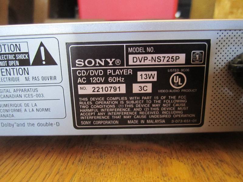 Sony DVP-NS725P CD/DVD Player Power... | Collector, Vintage