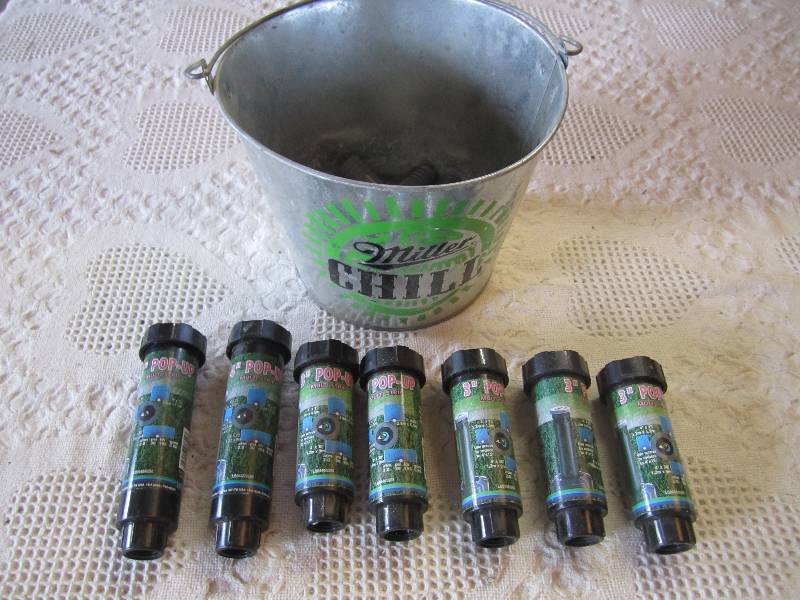 lot 91 image: Lot of Pop-Up Lawn Sprinklers (3 &...