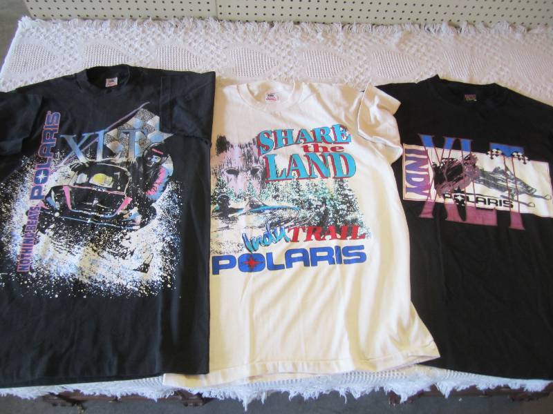 lot 127 image: Lot of 3 Polaris T-Shirts New old s...