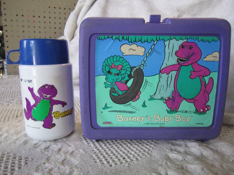 lot 158 image: Barney & Baby Bop Lunch Box with Th...