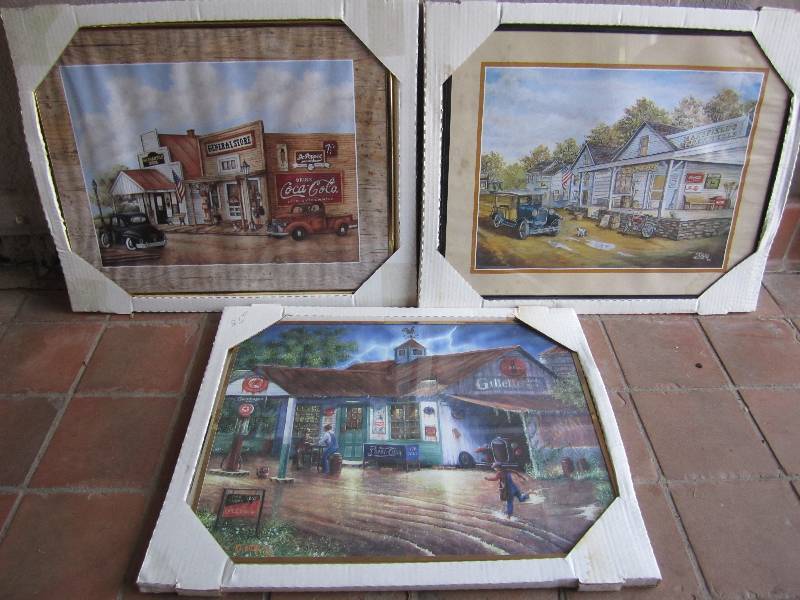 lot 197 image: Lot of 3 Vintage Store Front Scene ...