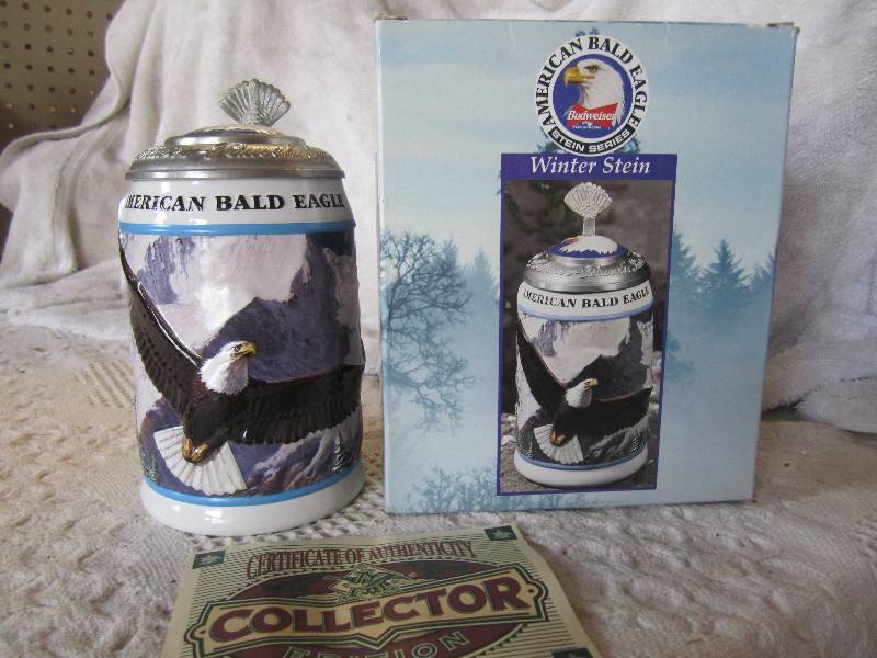 lot 219 image: American Bald Eagle Stein Series Wi...