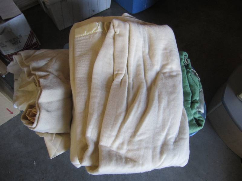 lot 260 image: 3 Large Blankets in Tote with Cover...