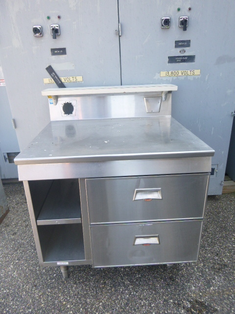lot 19 image: Stainless Steel Table with 2 Drawers