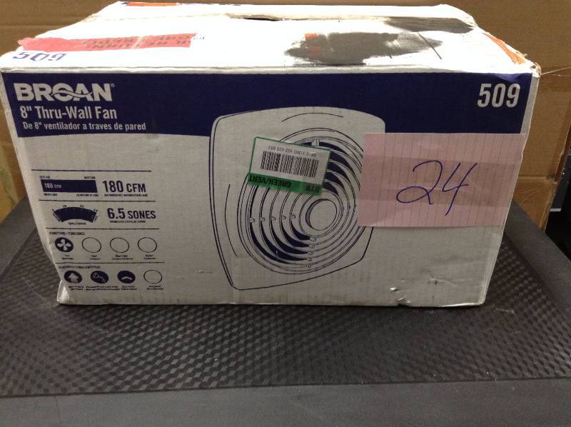 lot 24 image: Broan 180 CFM Through-the-Wall Exhaust Fan used